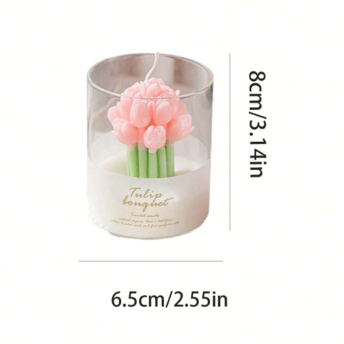 Tulip Shaped Christmas Decorative Flower Scented Candle