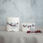 Botanical Rose Pillar Candle – Hand-Poured Soy Wax with Embedded Dried Flowers