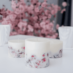 Botanical Rose Pillar Candle – Hand-Poured Soy Wax with Embedded Dried Flowers