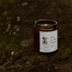 Rain in the Forest Soy Candle – Wood Wick Essential Oil Blend with Patchouli & Cedarwood (8oz)