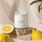 Coastal Lemon Soy Candle – Zesty Citrus & Sea Salt Scent (9oz)