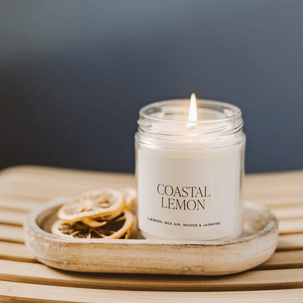 Coastal Lemon Soy Candle – Zesty Citrus & Sea Salt Scent (9oz)