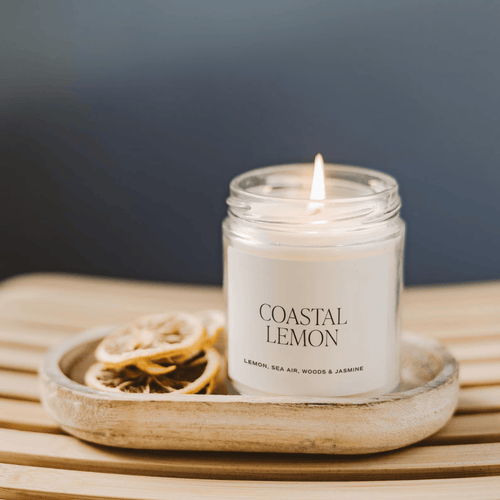 Coastal Lemon Soy Candle – Zesty Citrus & Sea Salt Scent (9oz)