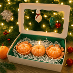 Realistic Peeled Mandarin Candle Set (3pcs) – Citrus Scented Soy Wax Fruit Candles for Christmas & Holiday Decor