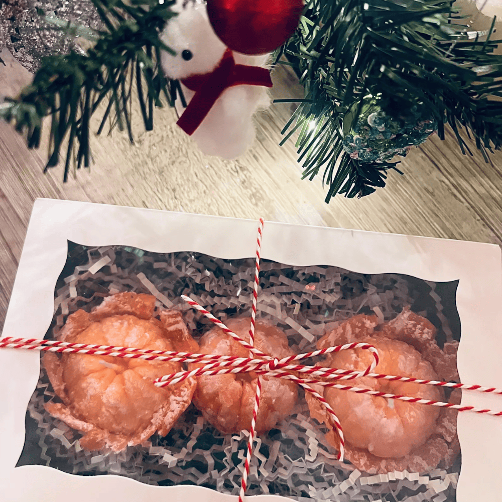 Realistic Peeled Mandarin Candle Set (3pcs) – Citrus Scented Soy Wax Fruit Candles for Christmas & Holiday Decor