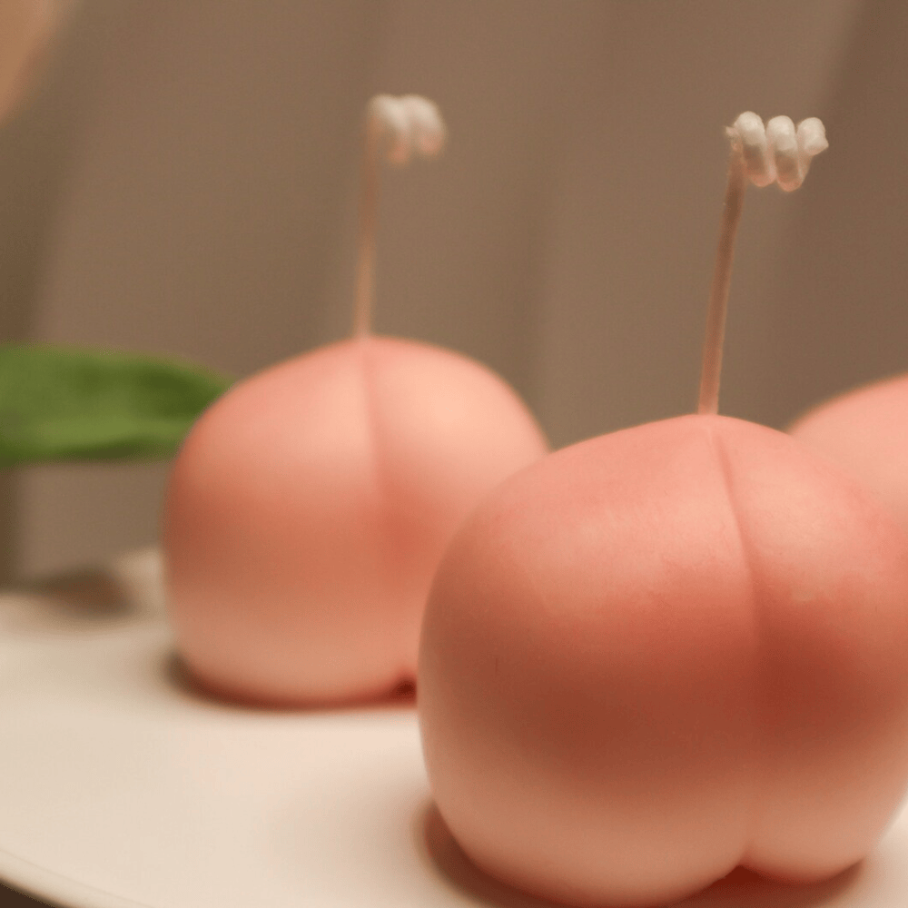Realistic Peach Scented Candle – Hand-Poured Soy & Beeswax Fruit Shape (2")