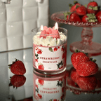 Strawberry Shortcake Soy Candle – Sweet Bakery Scented Jar for Birthdays & Gifts