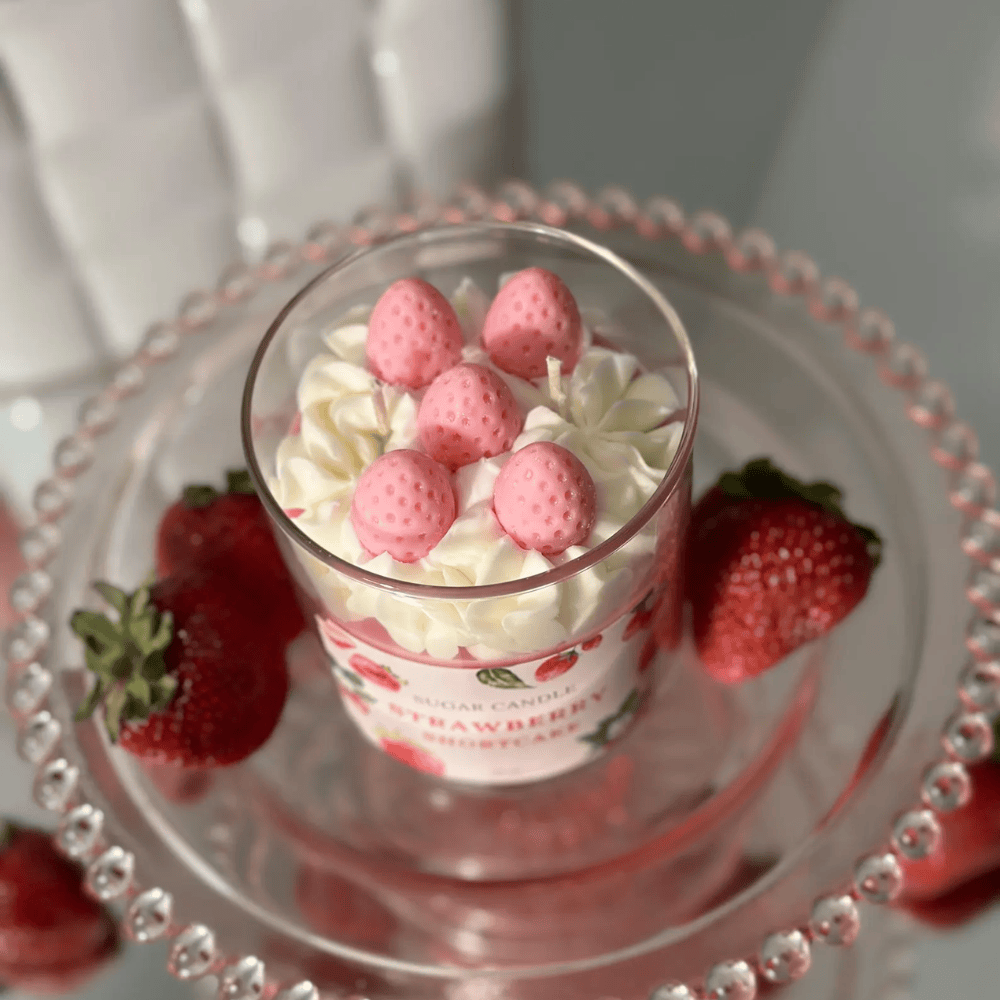 Strawberry Shortcake Soy Candle – Sweet Bakery Scented Jar for Birthdays & Gifts