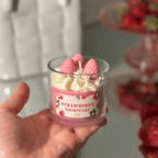 Strawberry Shortcake Soy Candle – Sweet Bakery Scented Jar for Birthdays & Gifts