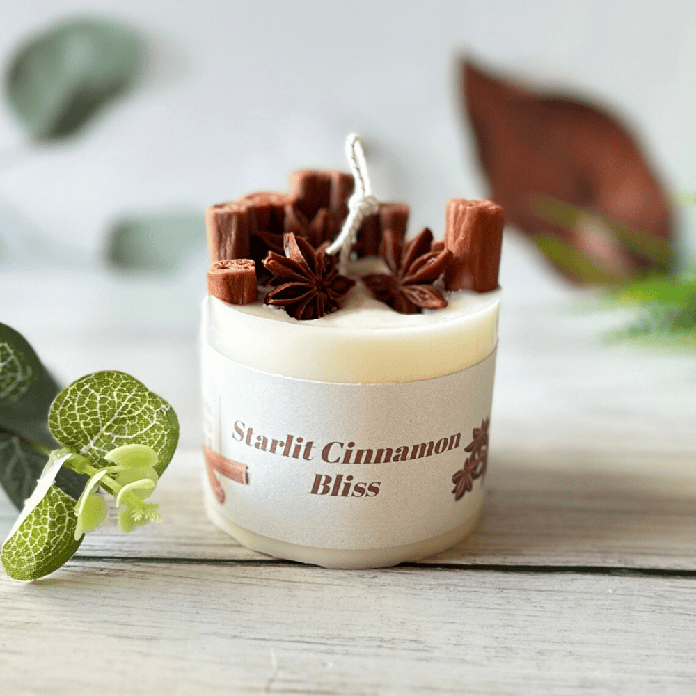 Handmade Cinnamon Soy Candle – Warm Spice Scent with Real Star Anise Decor (7.5oz)