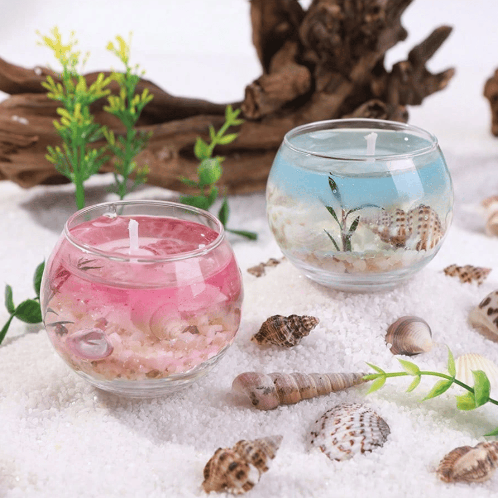 Ocean Life Jelly Candle – Realistic Beach Scene with Seashells & Starfish Decor – Ideal for Gifts & Atmosphere
