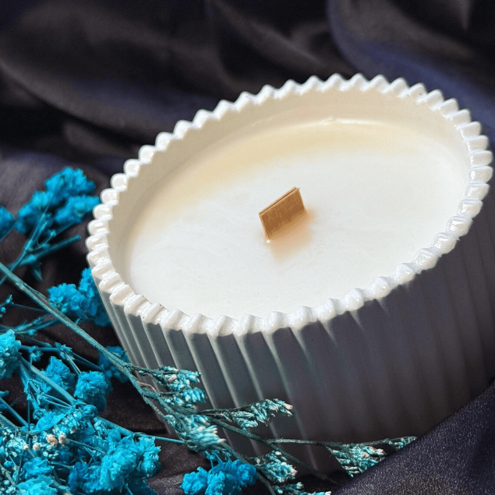 Hidden Message Concrete Candle – Personalized Soy Wax Candle with Secret Text Reveal & Wood Wick