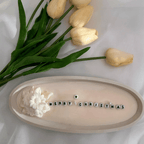 Personalized Hidden Message Cement Boat Candle – Large Concrete Centerpiece with Secret Text Reveal (8.5")