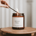 Hello Fall | Cozy Autumn Cider & Spice Soy Candle (9oz Amber Jar) Headline: The Ultimate Best-Seller for Crisp Leaves & Cozy Moments.