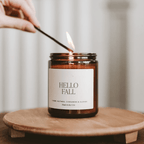 Hello Fall | Cozy Autumn Cider & Spice Soy Candle (9oz Amber Jar) Headline: The Ultimate Best-Seller for Crisp Leaves & Cozy Moments.