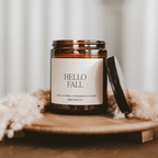 Hello Fall | Cozy Autumn Cider & Spice Soy Candle (9oz Amber Jar) Headline: The Ultimate Best-Seller for Crisp Leaves & Cozy Moments.