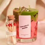 Matcha Latte Artisan Candle Set | Layered Soy & Gel Wax with Matching Match Jar (220g)