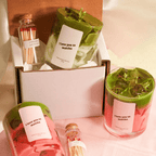 Matcha Latte Artisan Candle Set | Layered Soy & Gel Wax with Matching Match Jar (220g)