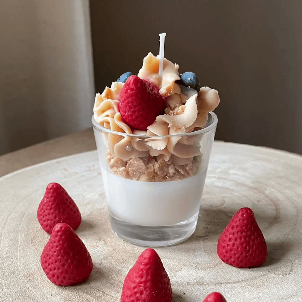 Ultra-Realistic Dessert Shortcake Candle Collection Headline: Indulge Your Senses—Zero Calories Included
