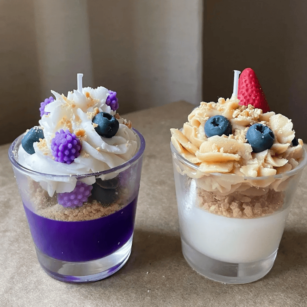 Ultra-Realistic Dessert Shortcake Candle Collection Headline: Indulge Your Senses—Zero Calories Included