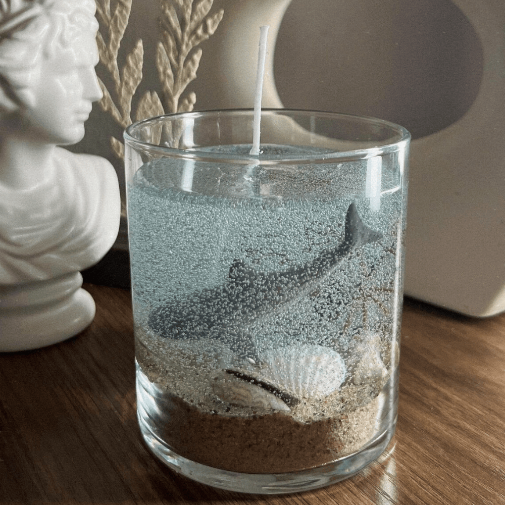 Crystal Aquarium Gel Candle | 10oz Ocean-Inspired Decor with Real Sand & Botanicals