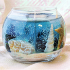 The Tropical Paradise Fishbowl | 14oz Long-Lasting Seascape Gel Candle with Real Shells & Starfish