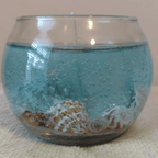 The Tropical Paradise Fishbowl | 14oz Long-Lasting Seascape Gel Candle with Real Shells & Starfish