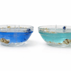 The Protector’s Tide | Seashell Gel Candle with Evil Eye Charm & Quartz Sand