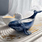 Artisan Gypsum Whale Candle | Hand-Poured Soy Wax with Dual Wicks & Ocean Decor