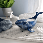 Artisan Gypsum Whale Candle | Hand-Poured Soy Wax with Dual Wicks & Ocean Decor