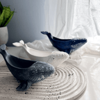 Artisan Gypsum Whale Candle | Hand-Poured Soy Wax with Dual Wicks & Ocean Decor