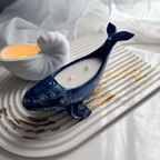 Artisan Gypsum Whale Candle | Hand-Poured Soy Wax with Dual Wicks & Ocean Decor