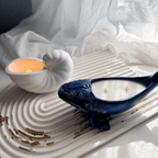 Artisan Gypsum Whale Candle | Hand-Poured Soy Wax with Dual Wicks & Ocean Decor