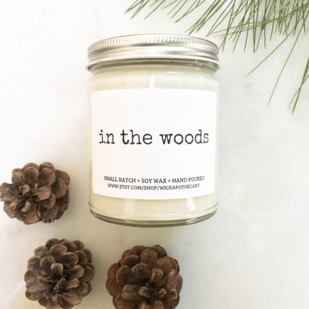 In the Woods | Autumn Woods & Orchard Scented Soy Candle with Botanical Toppers