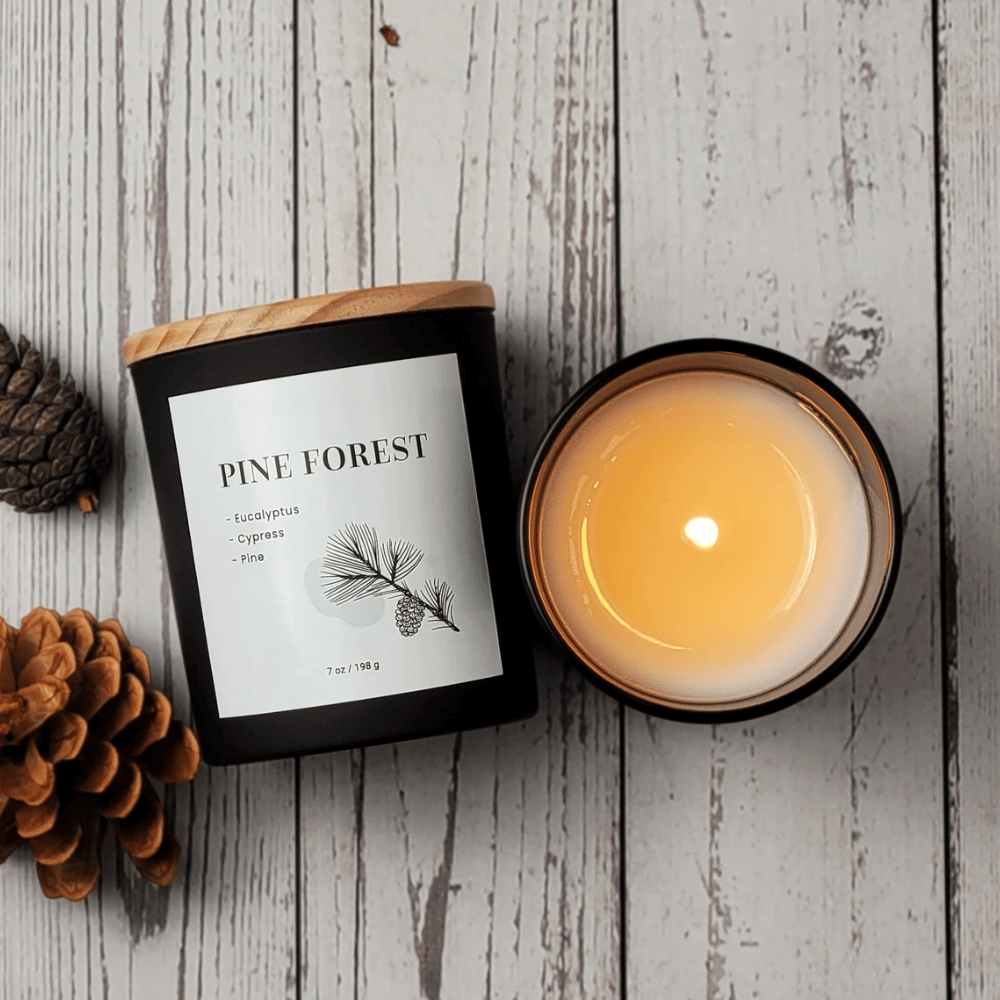 Pine Forest | Minimalist Matte Black Soy Candle - Traditional Pine, Cypress & Smoke
