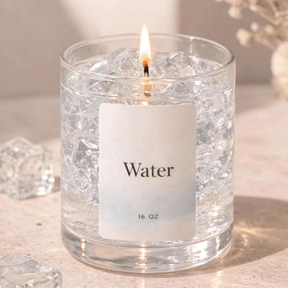 Iced Water & Sea Salt Artisan Candle | 16oz Hand-Poured Gel & Soy Blend
