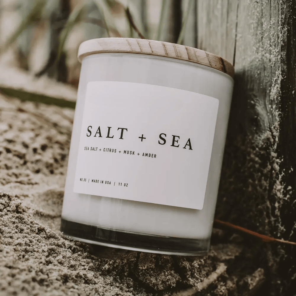 Salt & Sea | Sophisticated Coastal Soy Candle - Sea Salt, Citrus & Amber (11oz)