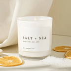 Salt & Sea | Sophisticated Coastal Soy Candle - Sea Salt, Citrus & Amber (11oz)