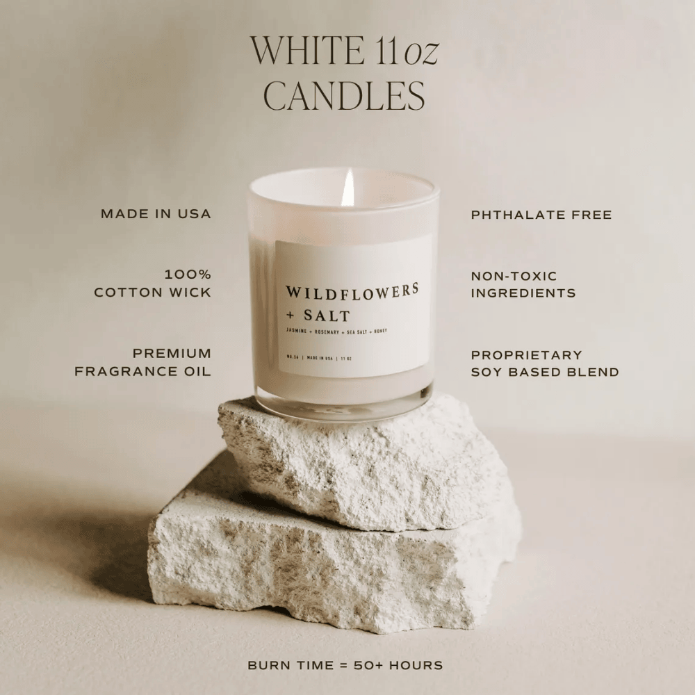Salt & Sea | Sophisticated Coastal Soy Candle - Sea Salt, Citrus & Amber (11oz)