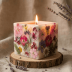 Botanical Bloom | Hand-Embedded Dried Flower Soy Candle (Luxury Floral Gift)