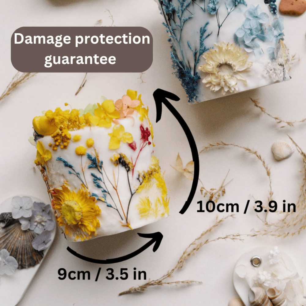 Artisan Botanical Pillar Candle | Handmade Soy & Beeswax with Dried Flowers & Surprise Gift