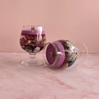 Artisan Seaside Wine Glass Candle | Floral & Shell Infused Soy Wax Decor