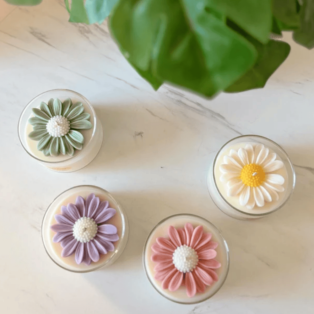 Artisan Chamomile Blossom Candle | 4oz Hand-Poured Soy Decor