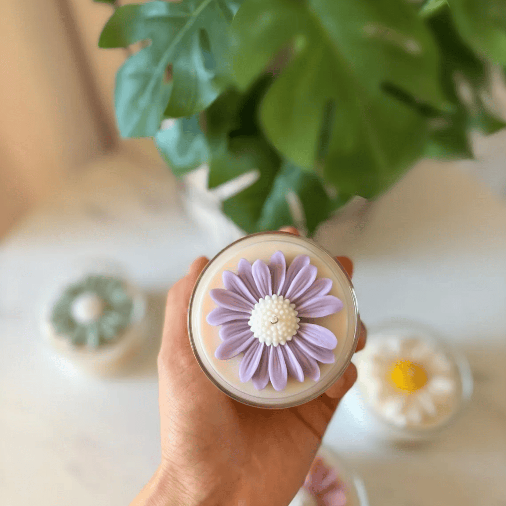 Artisan Chamomile Blossom Candle | 4oz Hand-Poured Soy Decor