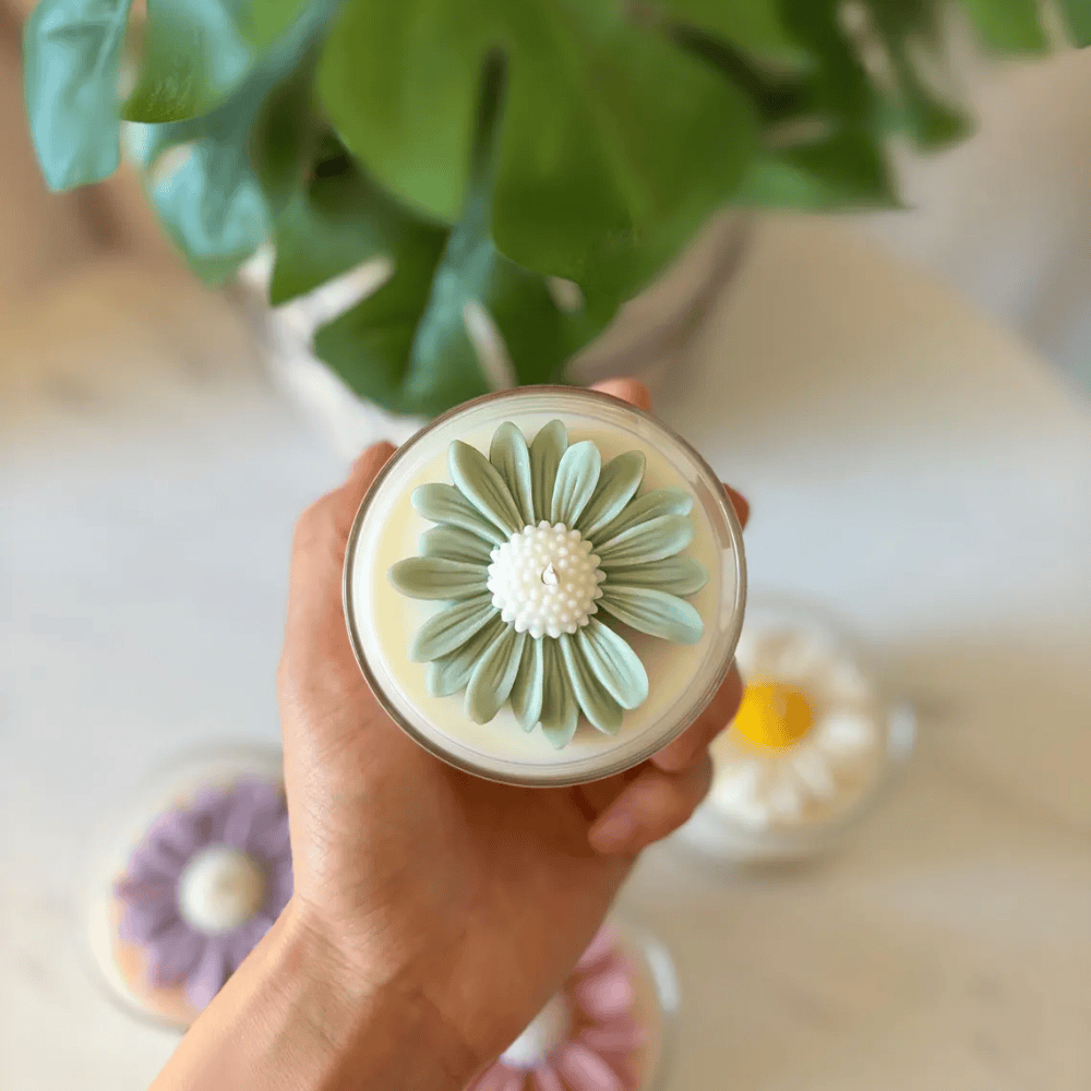 Artisan Chamomile Blossom Candle | 4oz Hand-Poured Soy Decor