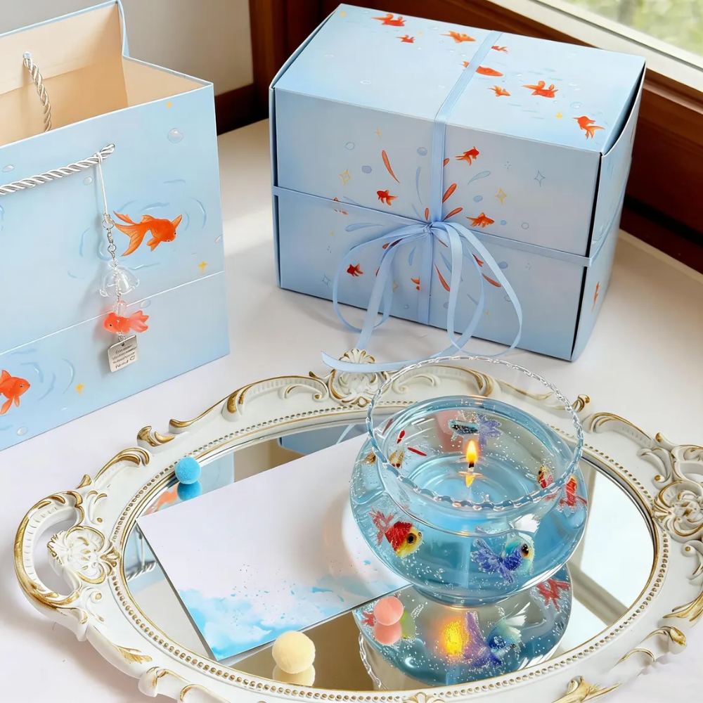 The Miniature Goldfish Sanctuary | Artisan Fishbowl Gel Candle & Aquarium Decor
