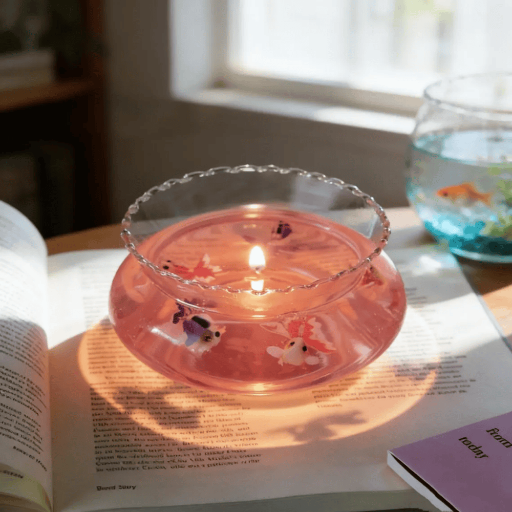 The Miniature Goldfish Sanctuary | Artisan Fishbowl Gel Candle & Aquarium Decor