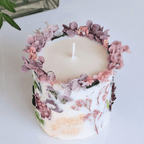 Grand Botanical Pillar Candle | 10cm Large Soy Candle with Hand-Embedded Dried Flowers